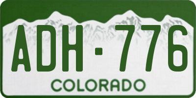 CO license plate ADH776