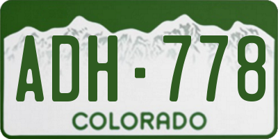 CO license plate ADH778
