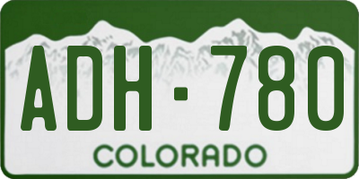 CO license plate ADH780