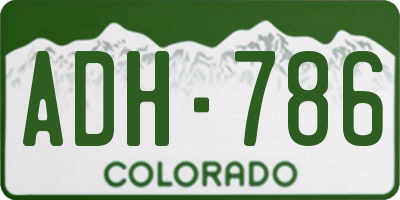 CO license plate ADH786