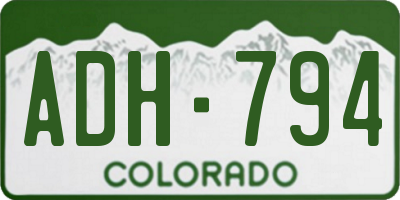 CO license plate ADH794