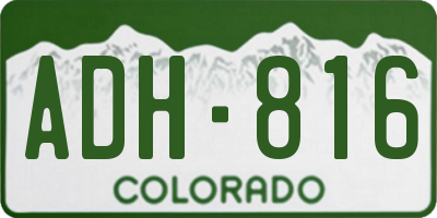CO license plate ADH816