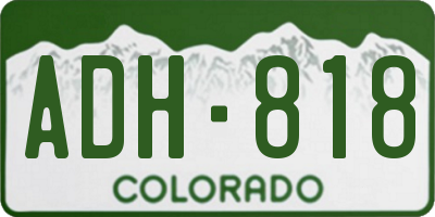 CO license plate ADH818