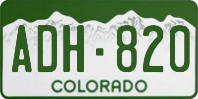 CO license plate ADH820