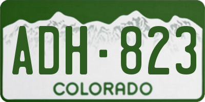 CO license plate ADH823