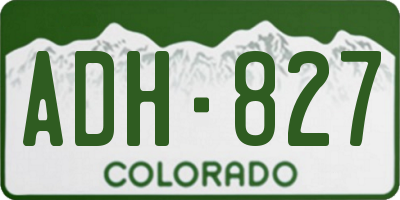 CO license plate ADH827