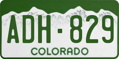 CO license plate ADH829