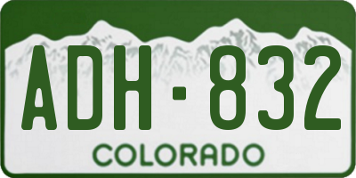 CO license plate ADH832