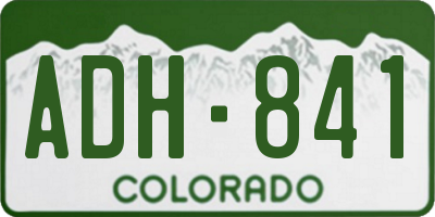 CO license plate ADH841