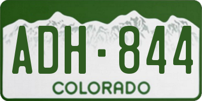 CO license plate ADH844