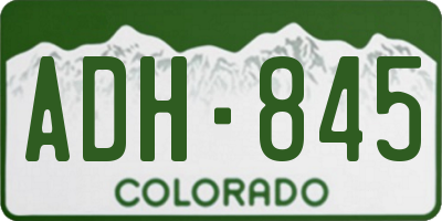 CO license plate ADH845