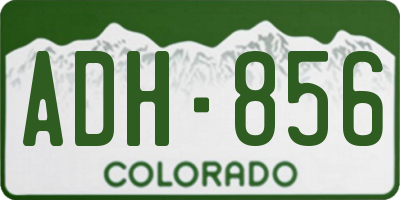 CO license plate ADH856