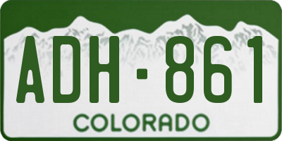 CO license plate ADH861
