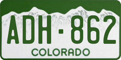 CO license plate ADH862