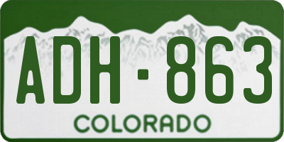 CO license plate ADH863