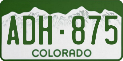 CO license plate ADH875