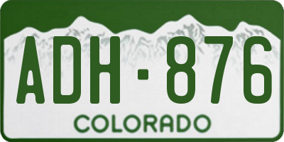 CO license plate ADH876