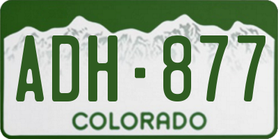 CO license plate ADH877