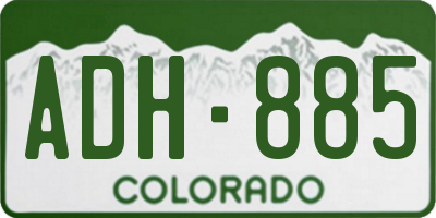 CO license plate ADH885