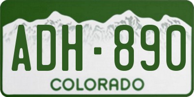 CO license plate ADH890