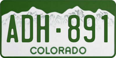 CO license plate ADH891