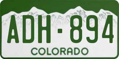 CO license plate ADH894
