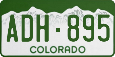 CO license plate ADH895
