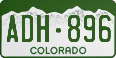CO license plate ADH896