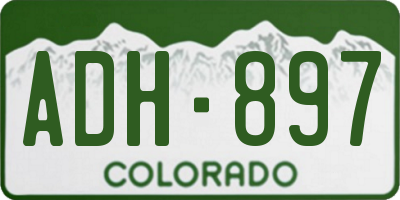 CO license plate ADH897