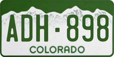 CO license plate ADH898