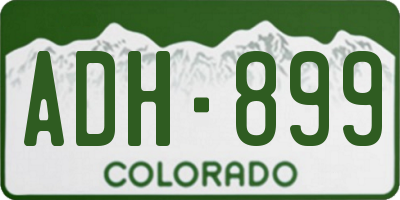 CO license plate ADH899