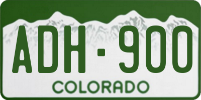 CO license plate ADH900