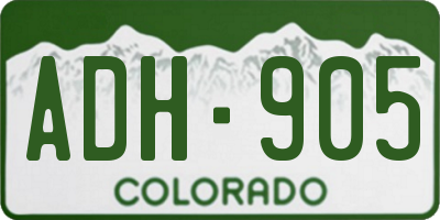 CO license plate ADH905