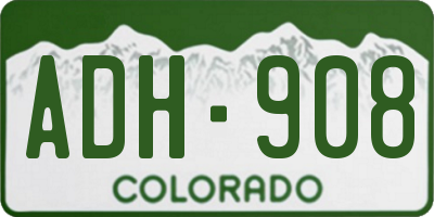 CO license plate ADH908