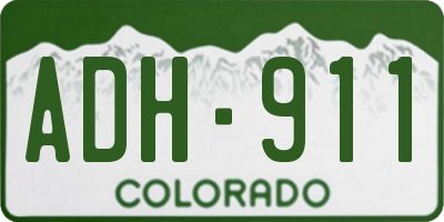 CO license plate ADH911