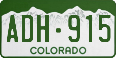 CO license plate ADH915