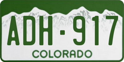CO license plate ADH917