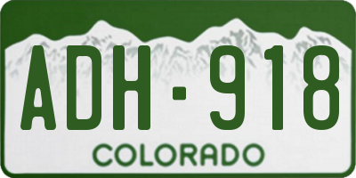 CO license plate ADH918