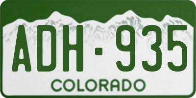 CO license plate ADH935