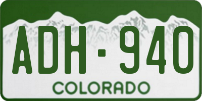 CO license plate ADH940