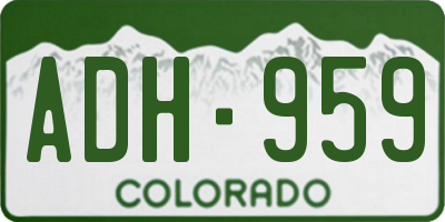 CO license plate ADH959