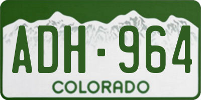 CO license plate ADH964