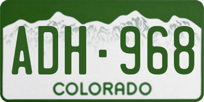 CO license plate ADH968