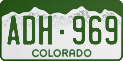 CO license plate ADH969