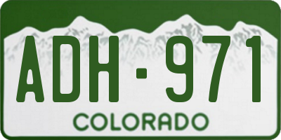 CO license plate ADH971