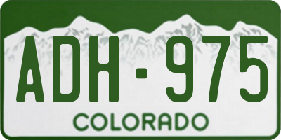 CO license plate ADH975