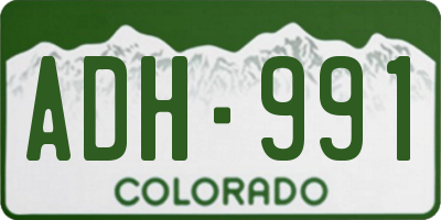 CO license plate ADH991