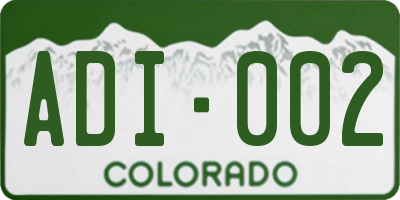 CO license plate ADI002