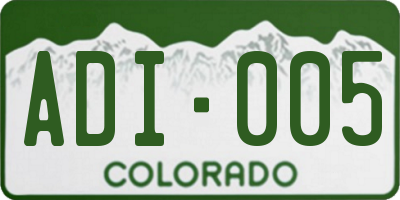 CO license plate ADI005