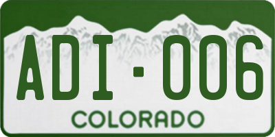 CO license plate ADI006